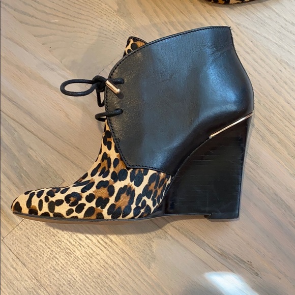 Coach Black Mercy Leather/Leopard Calf Hair Bootie - Picture 2 of 5